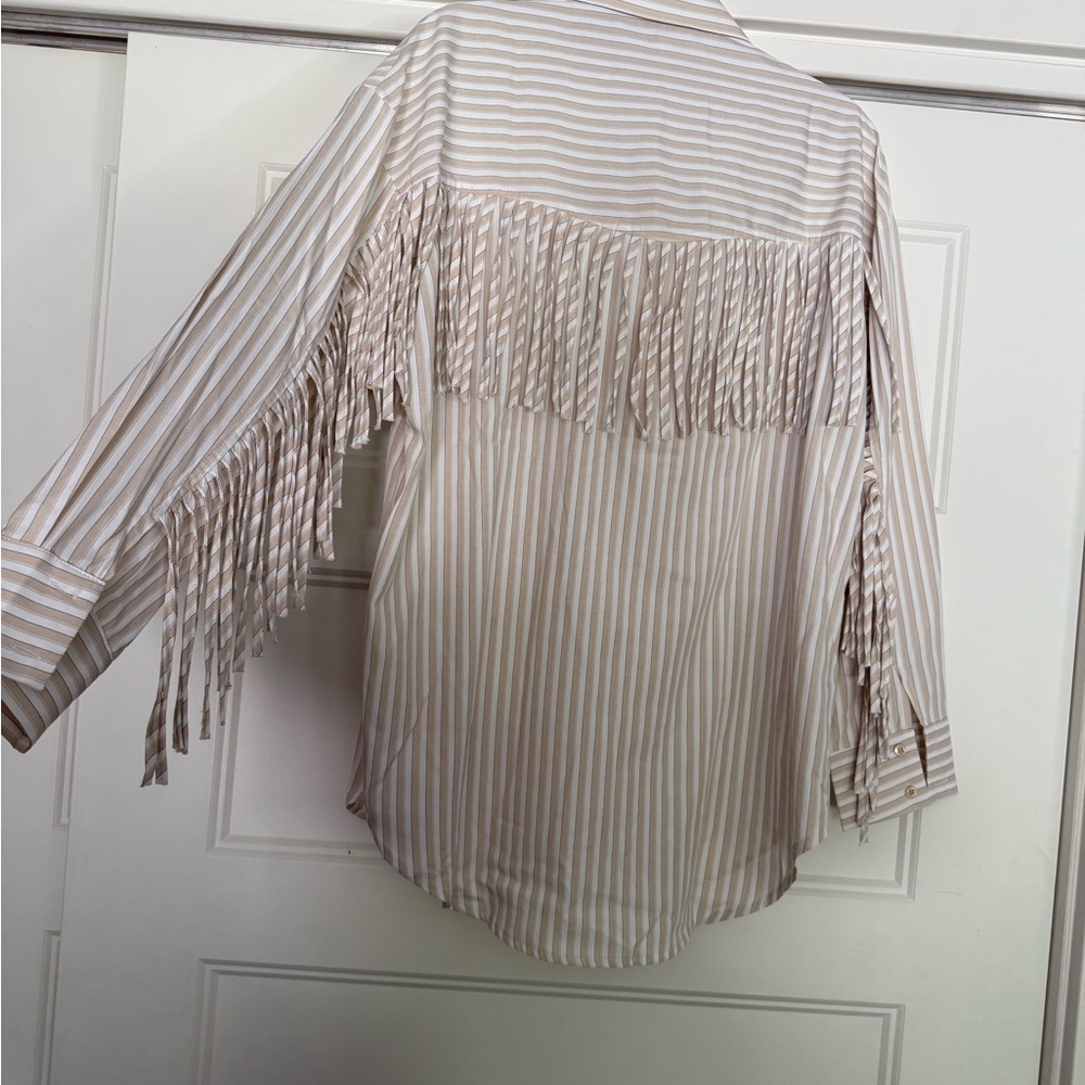 Striped Fringe Women's Top